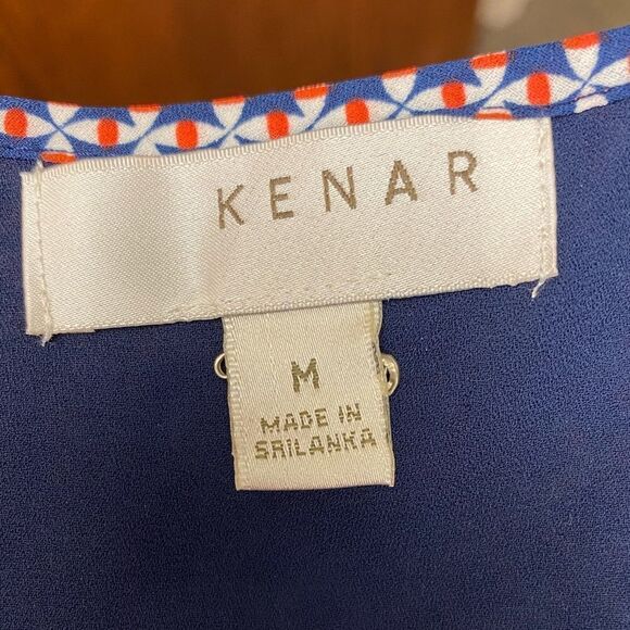 Kenar geometric print double layer halter neck sleeveless flowy tunic blouse - Picture 4 of 9